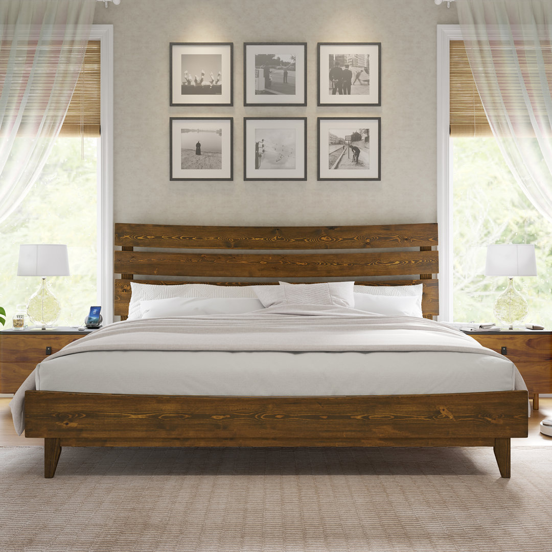 Camira Solid Wood Slat Bed Pine Platform